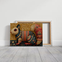 Folk Tapestry Rabbit Portrait