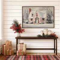 Pink Cottage Wears Winter's Crown