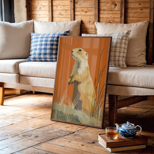 Prairie Dog Watches Autumn Unfold