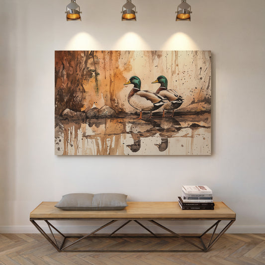 Autumn Pond Companions Stand Watch