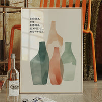 Broken Yet Beautiful Watercolor Vessels