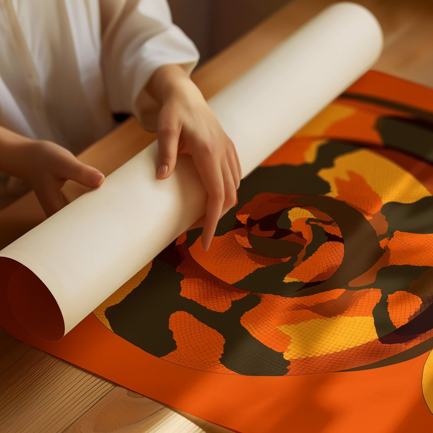 Coiled Heat in Burning Orange