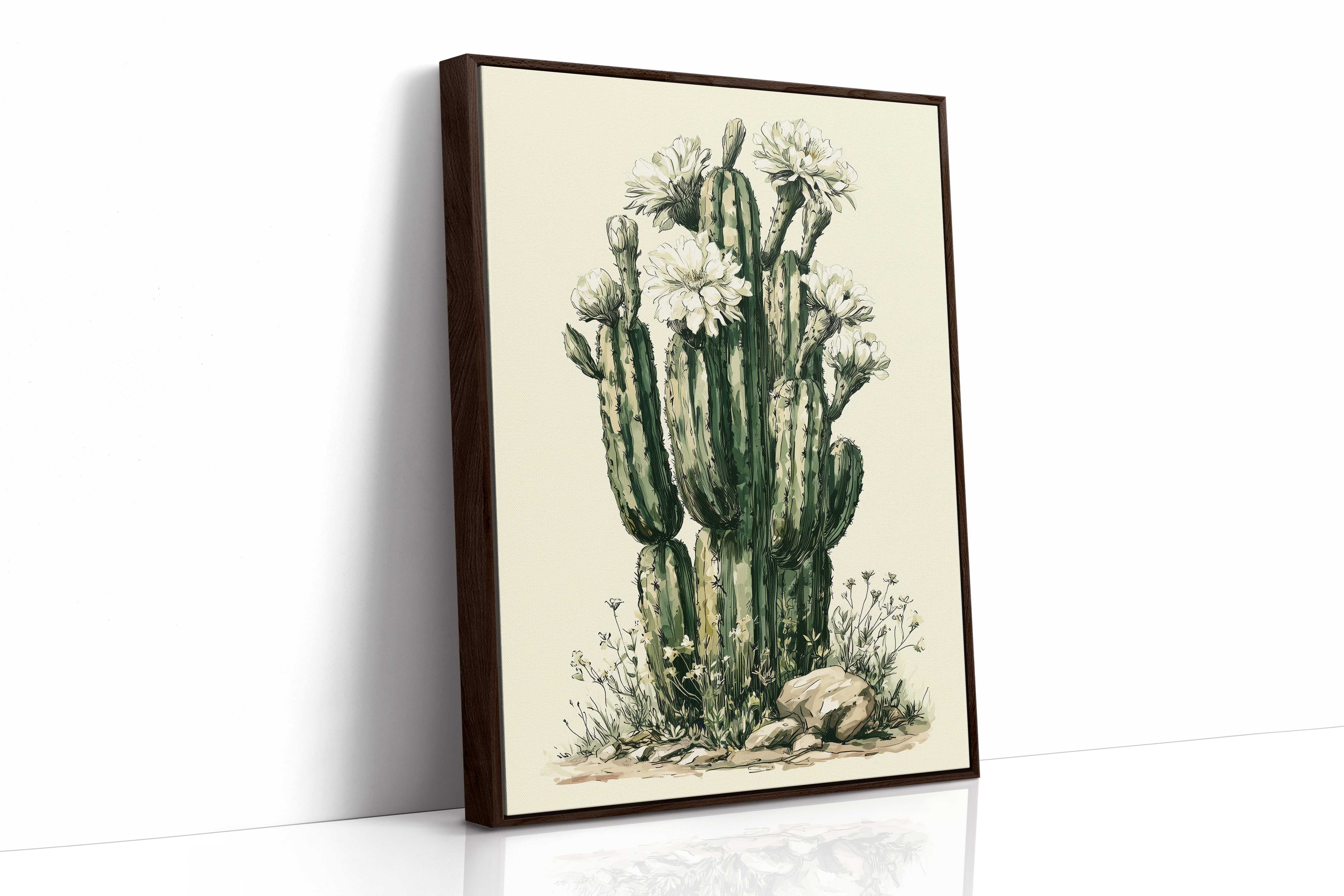 Blooming Saguaro Botanical Study