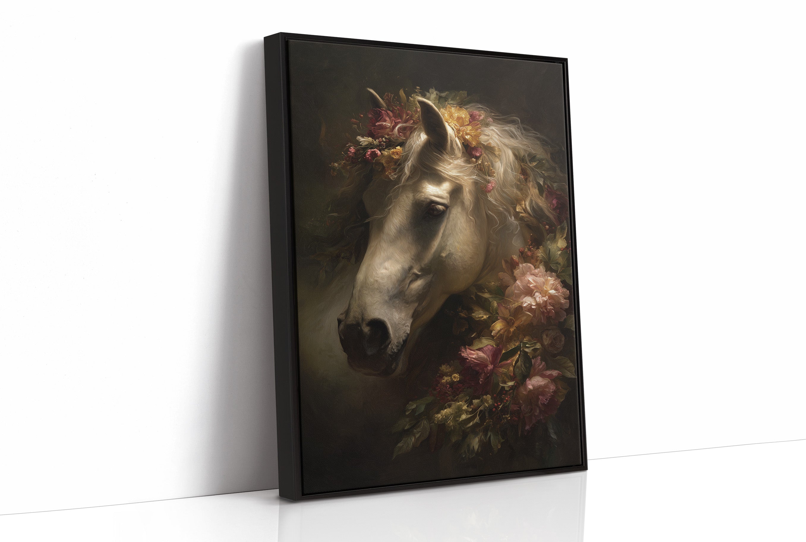 Noble Steed Adorned With Blossoms