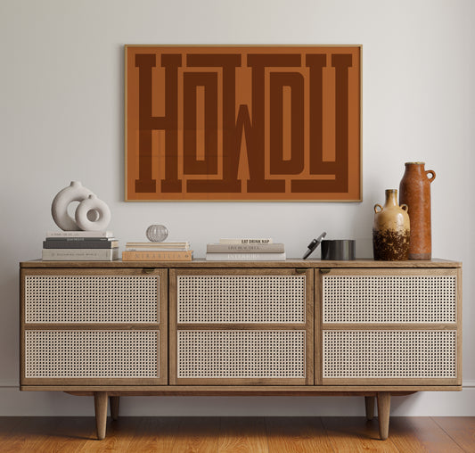 Howdy Rustic Maze Style Cowboy Art
