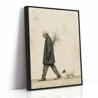 The Old Man Carrying Wildflowers — Surreal Figurative Print