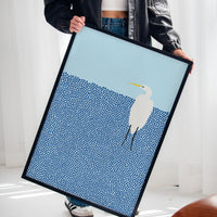 Egret in Blue Dotted Waters