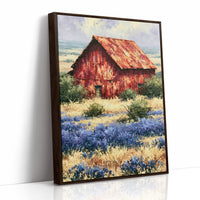 Red Barn in the Bluebonnets