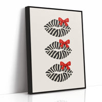 Zebra Kisses Adorned with Crimson Bows
