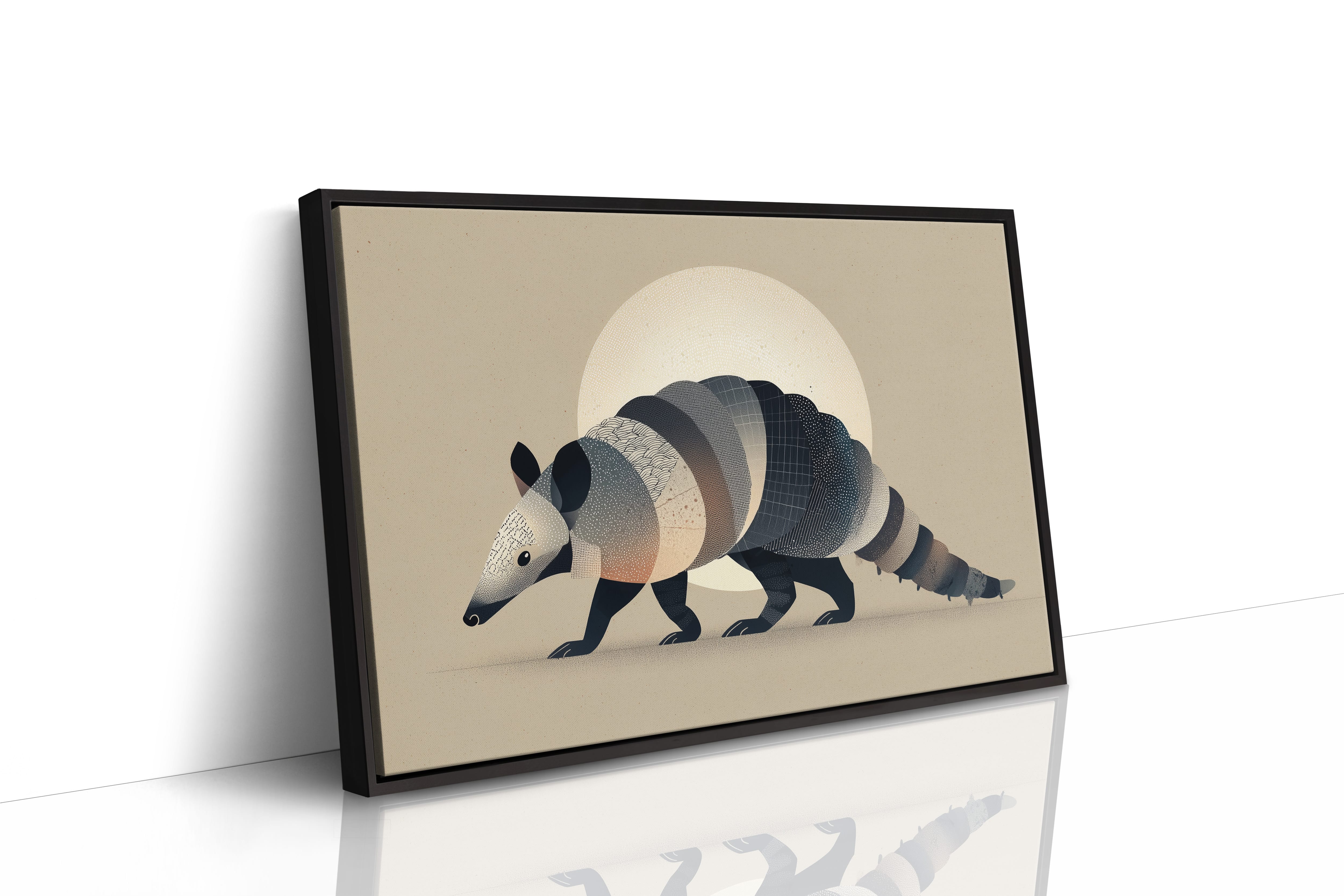 Moonlit Armadillo Carries Desert Patterns