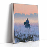 Rider Fading Into Dusk Haze