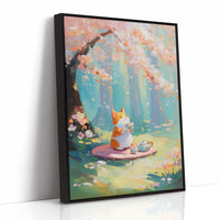 Fox Tea Party In Spring Forest