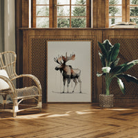 Watercolor Moose Meets Rustic Comfort