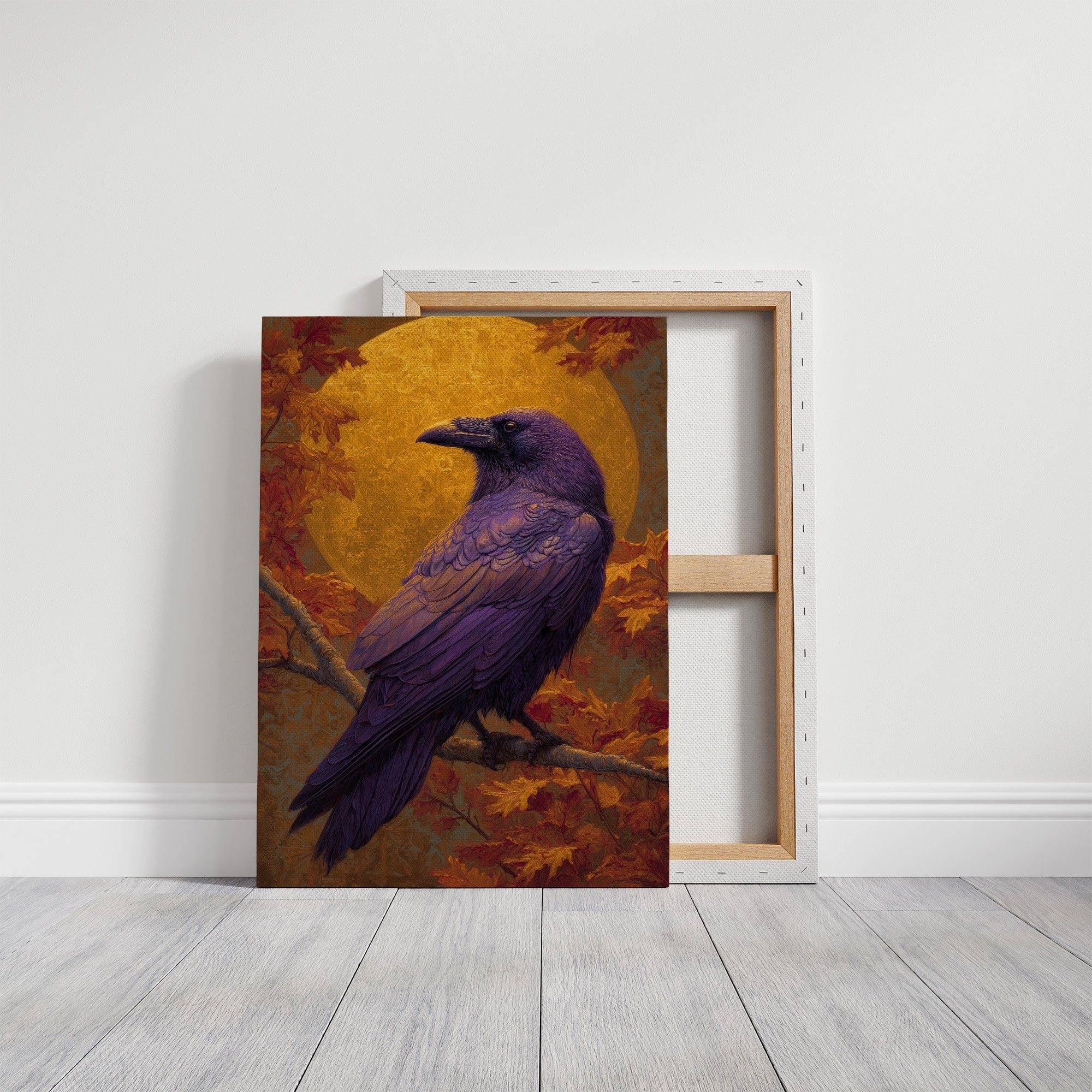 Purple Sentinel Against Autumn Moon