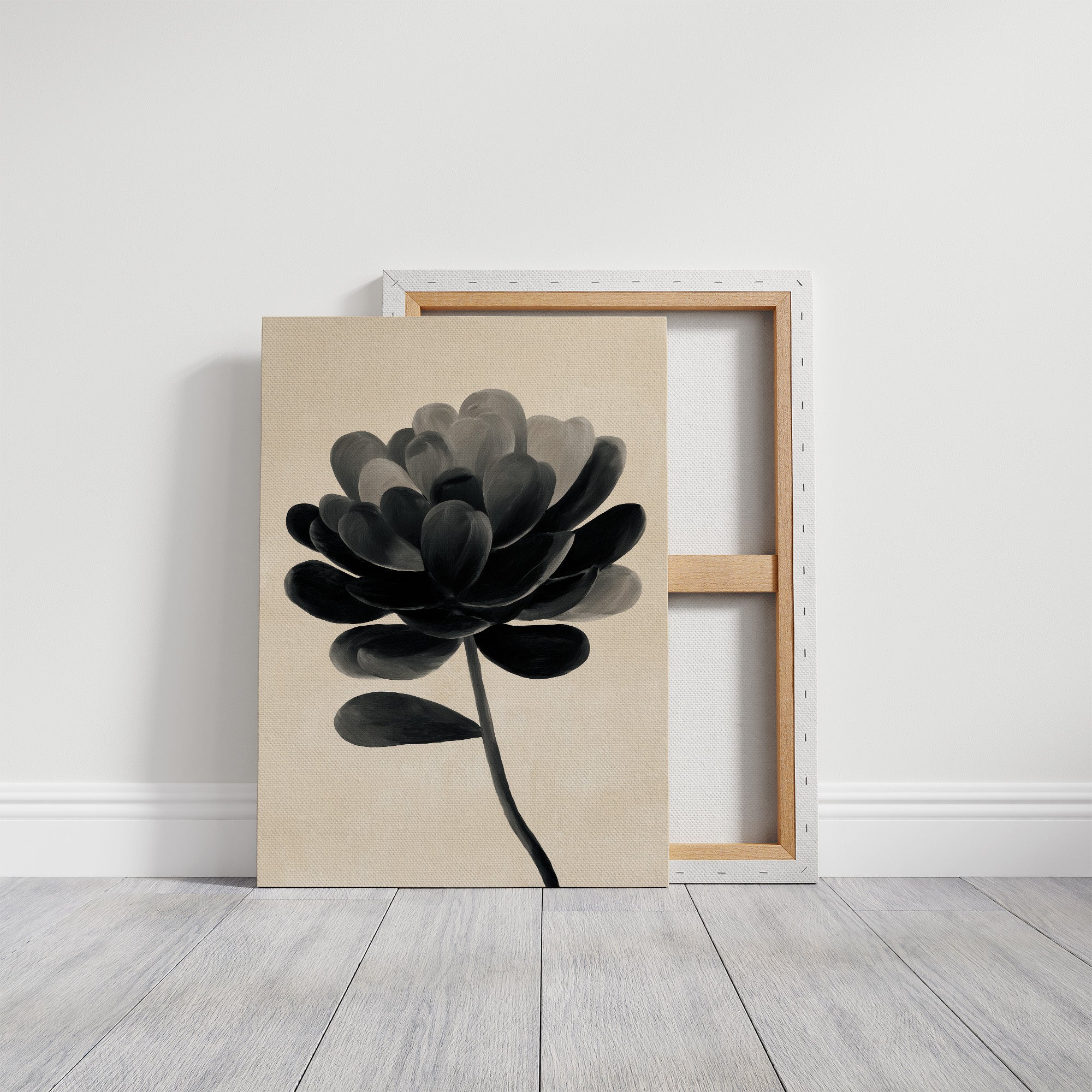 Monochrome Bloom in Shadowed Elegance