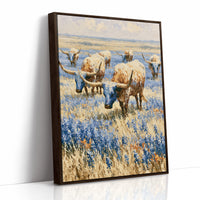 Longhorns in the Bluebonnets