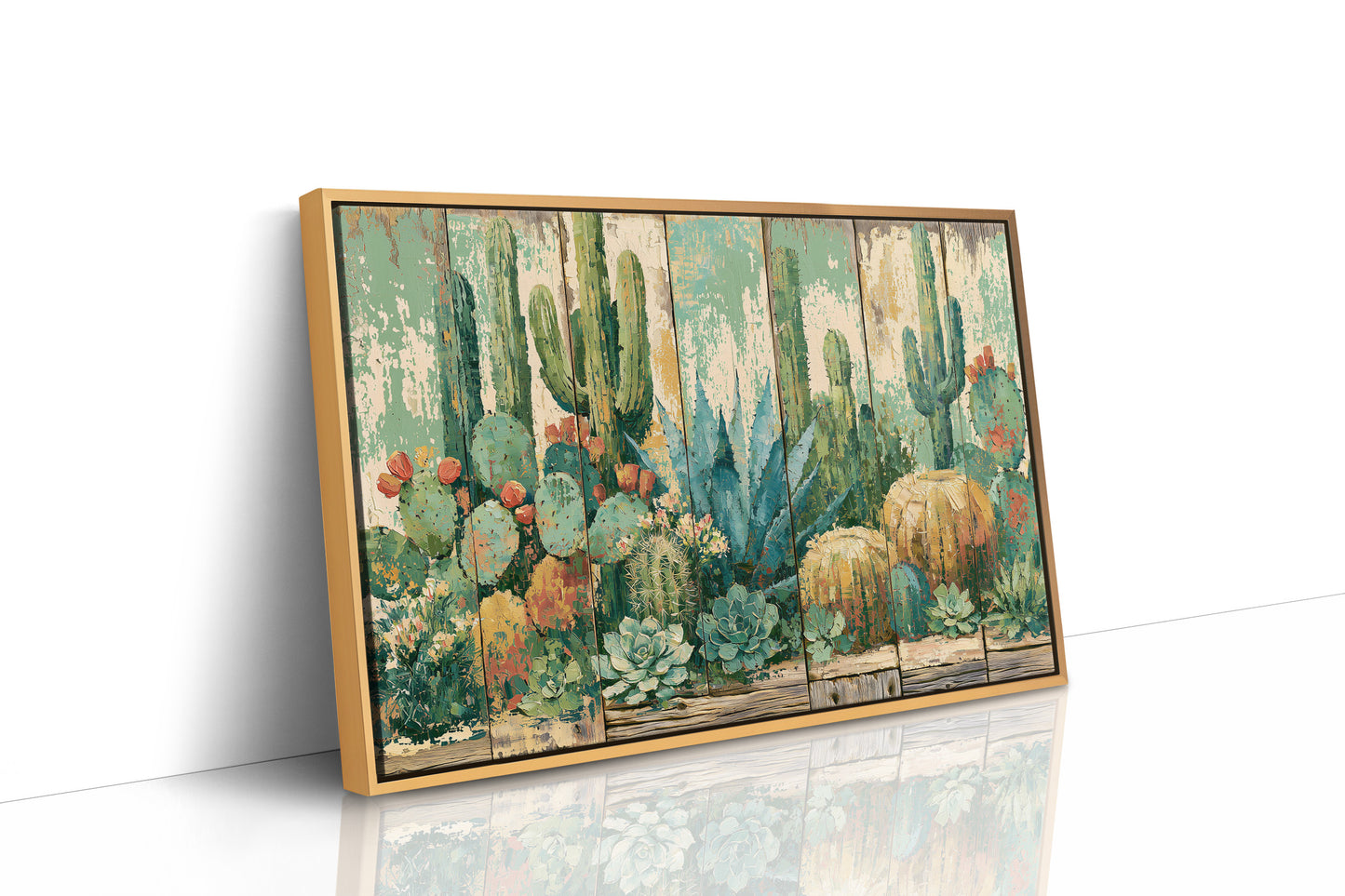 Desert Garden on Weathered Wood