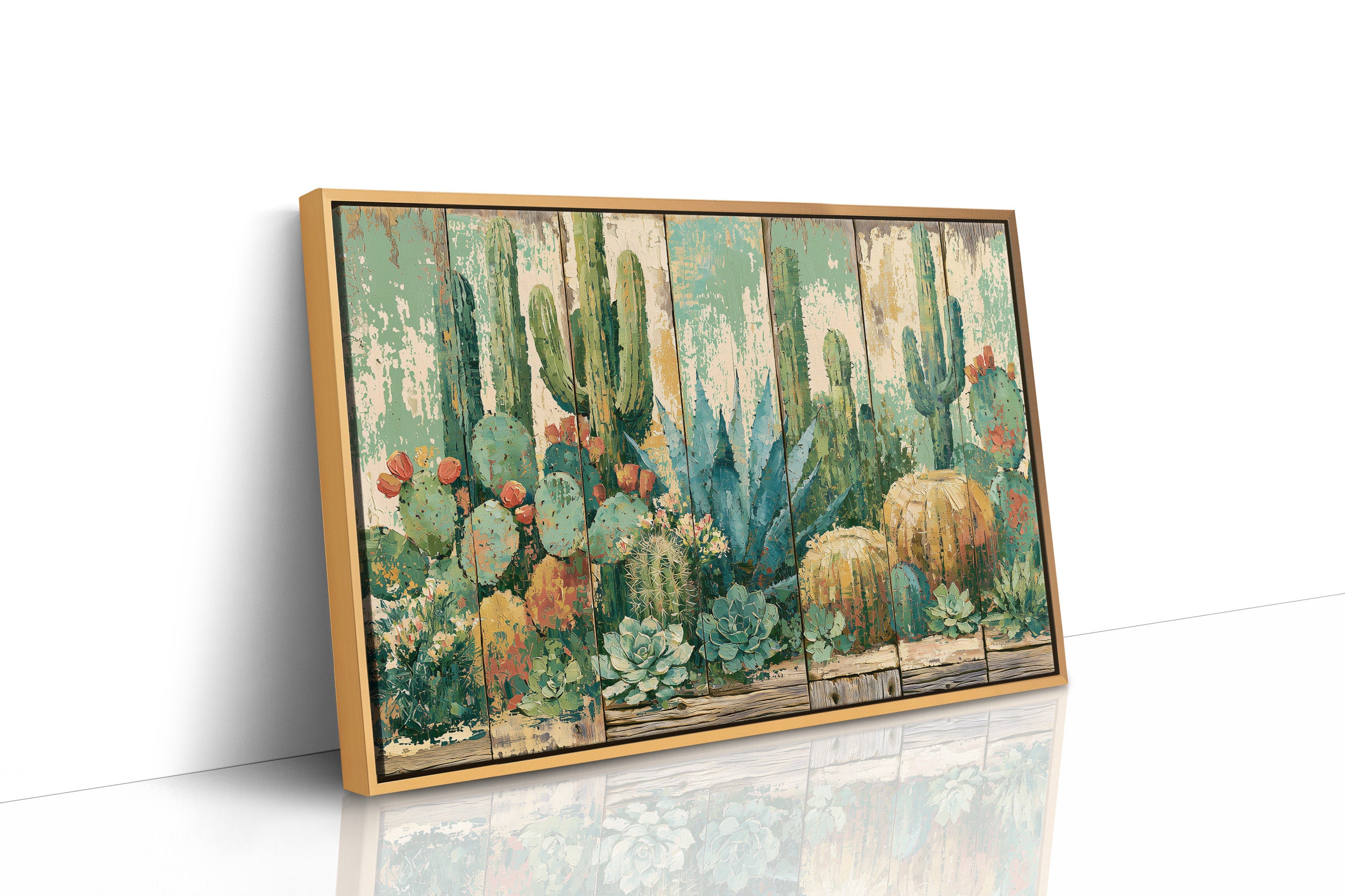 Desert Garden on Weathered Wood