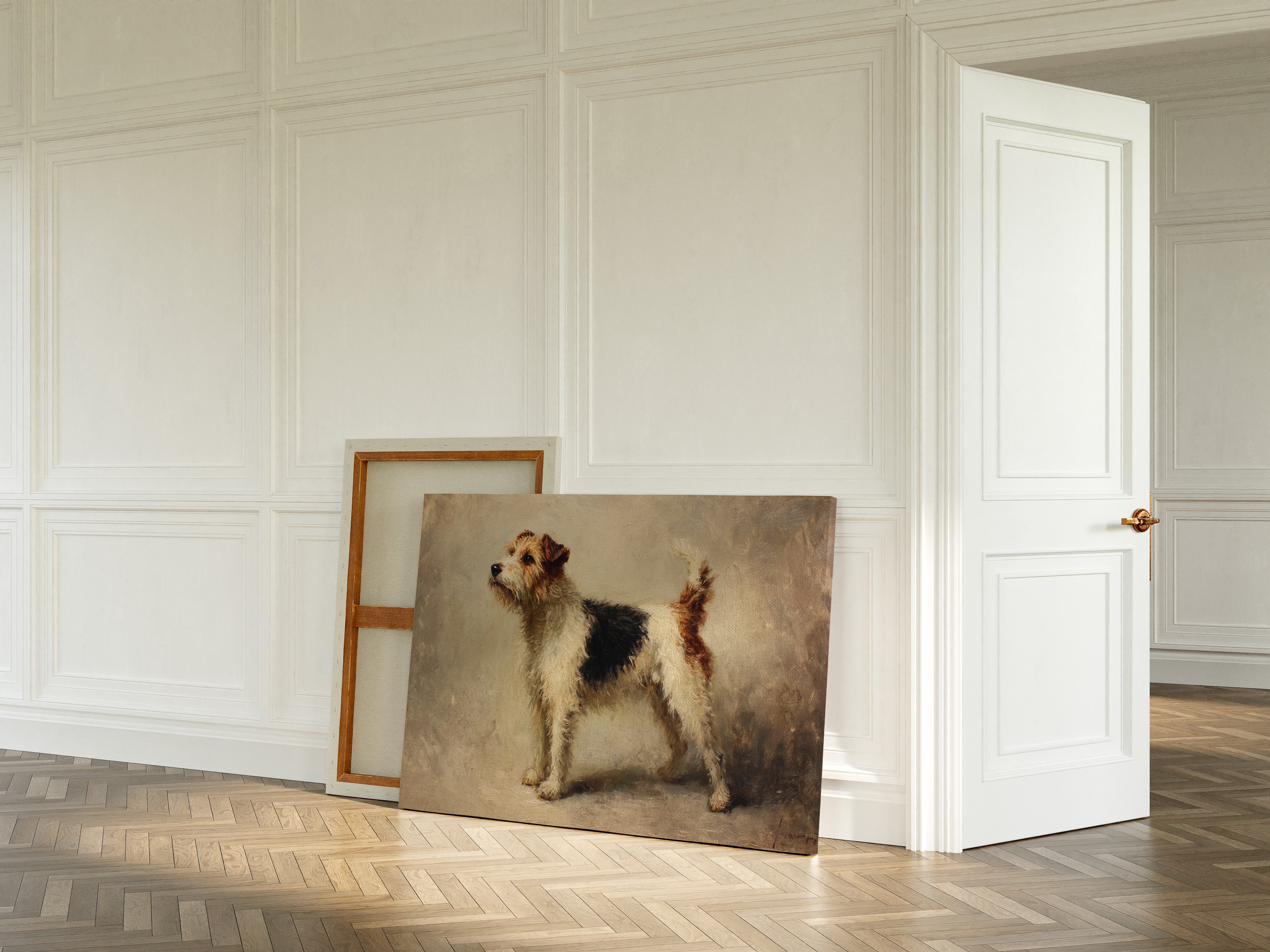 Noble Fox Terrier Stands Alert