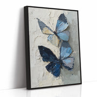 Blue Duet On Weathered Plaster