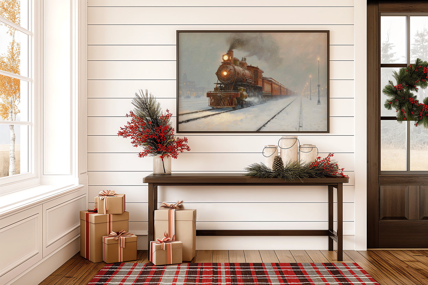 Iron Horse Glows Through Winter Night