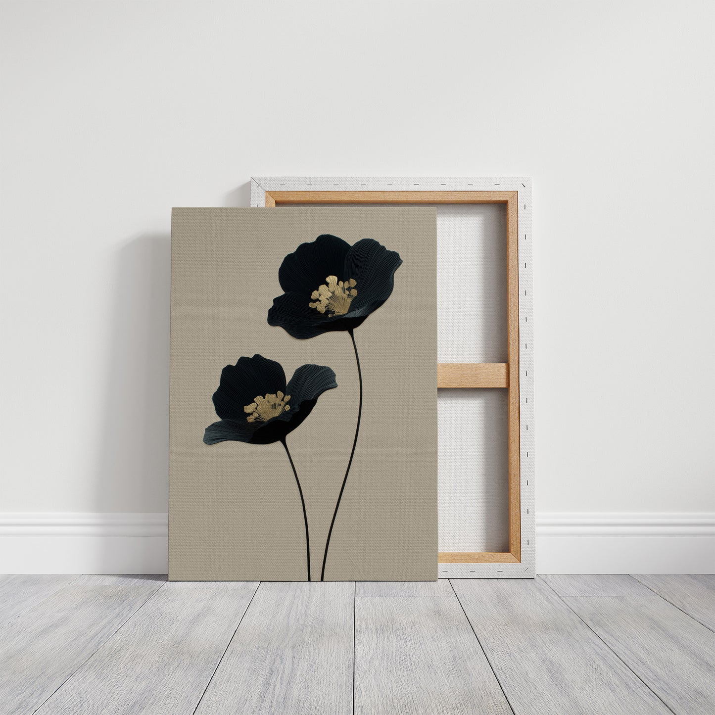 Midnight Blooms with Golden Hearts