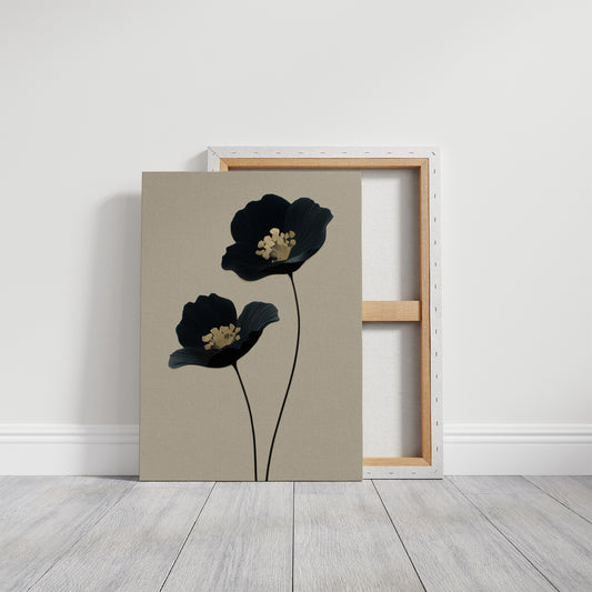 Midnight Blooms with Golden Hearts
