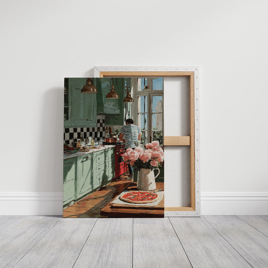 He Cooks, the Peonies Watch