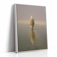 Solitary Pilgrim Crosses Forgotten Shores
