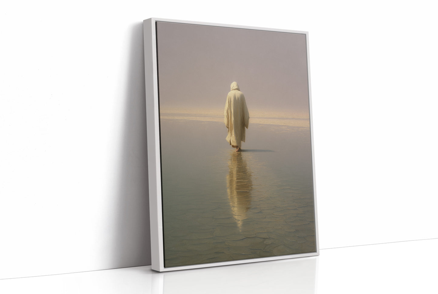 Solitary Pilgrim Crosses Forgotten Shores