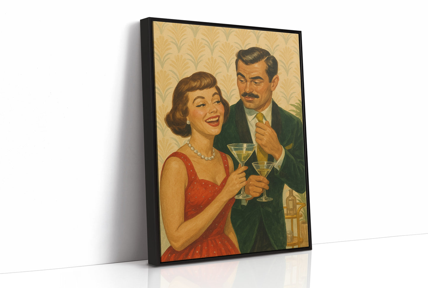 Cocktail Hour Whispers in Golden Wallpaper