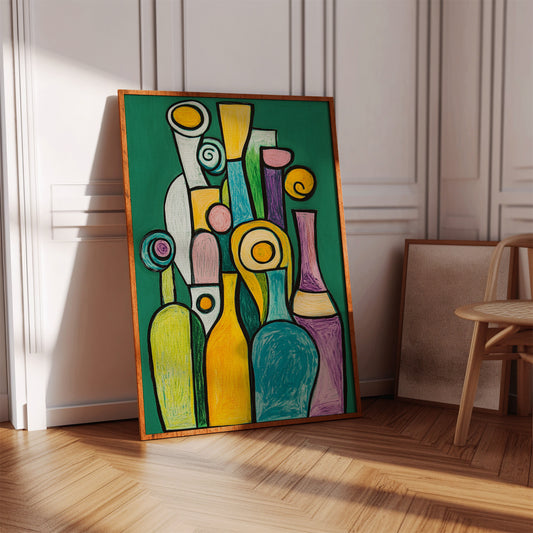 Bottles Dance In Emerald Light
