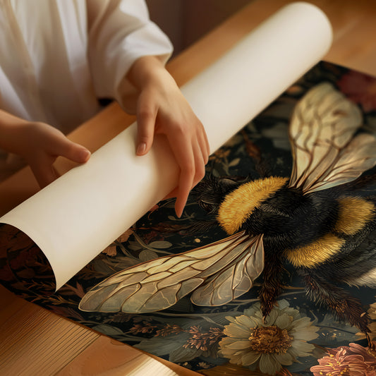 Bumblebee Among Vintage Blooms