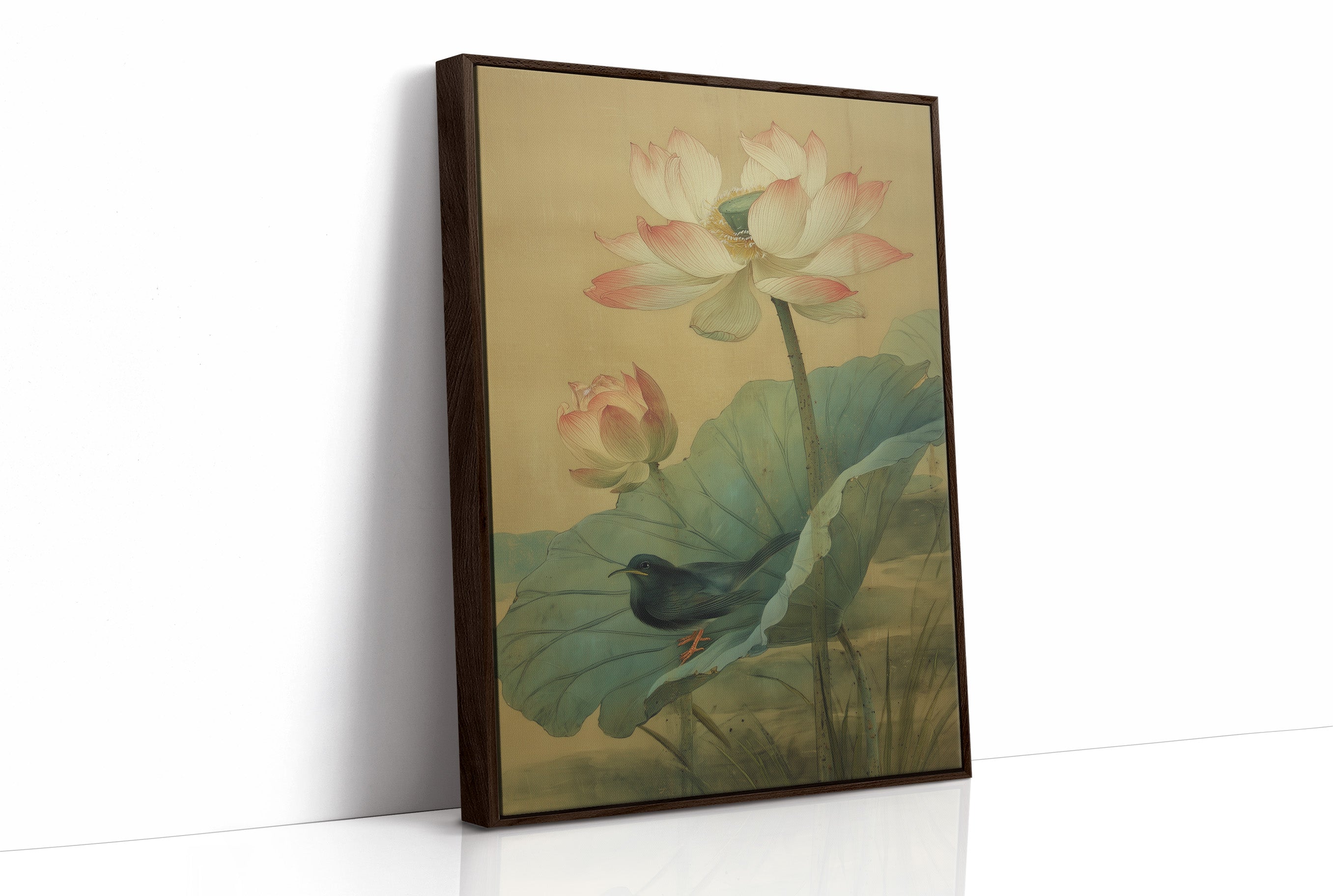 Lotus Blossoms Guard Their Secret Bird