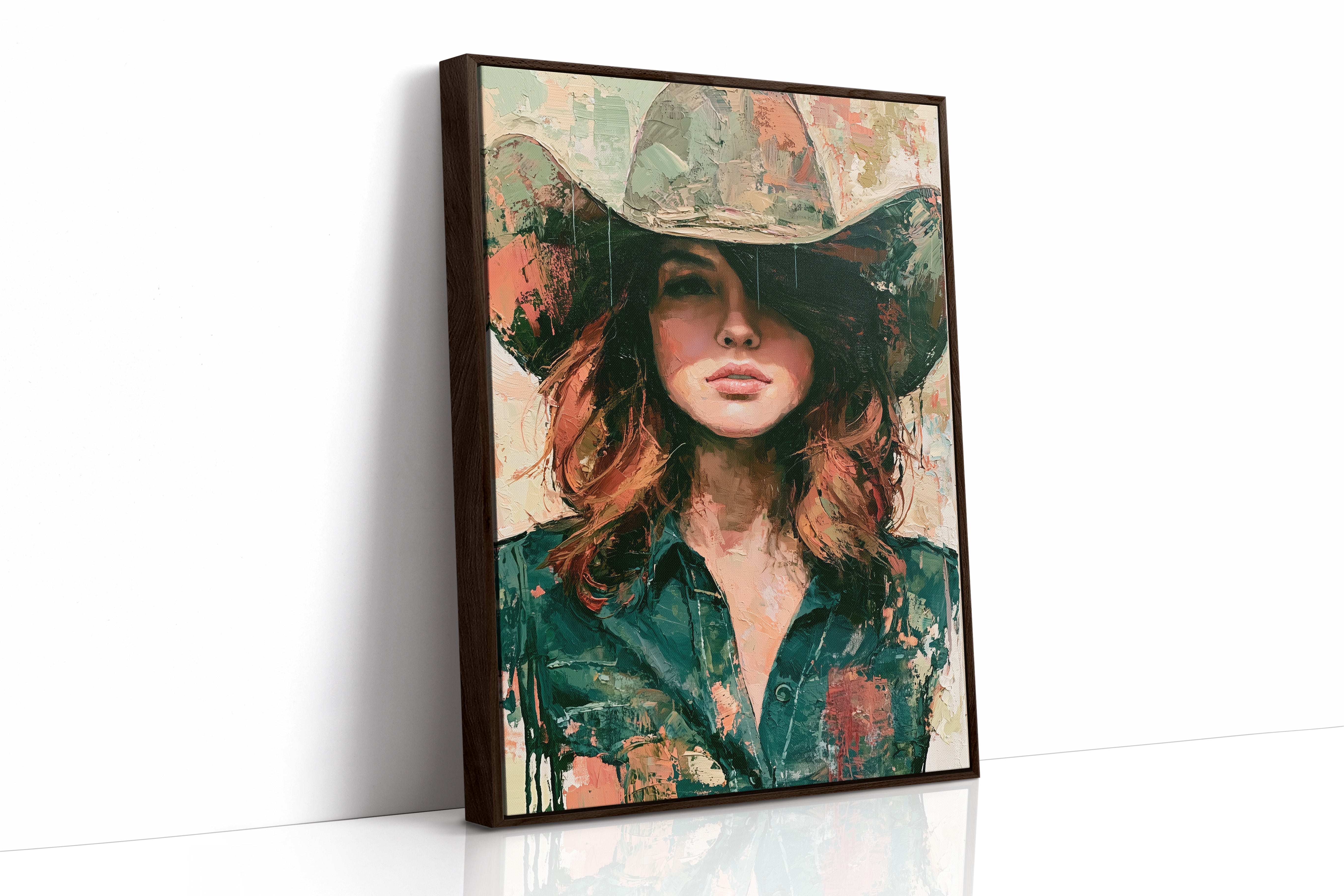 Sage Hat, Coral Light, Steady Gaze