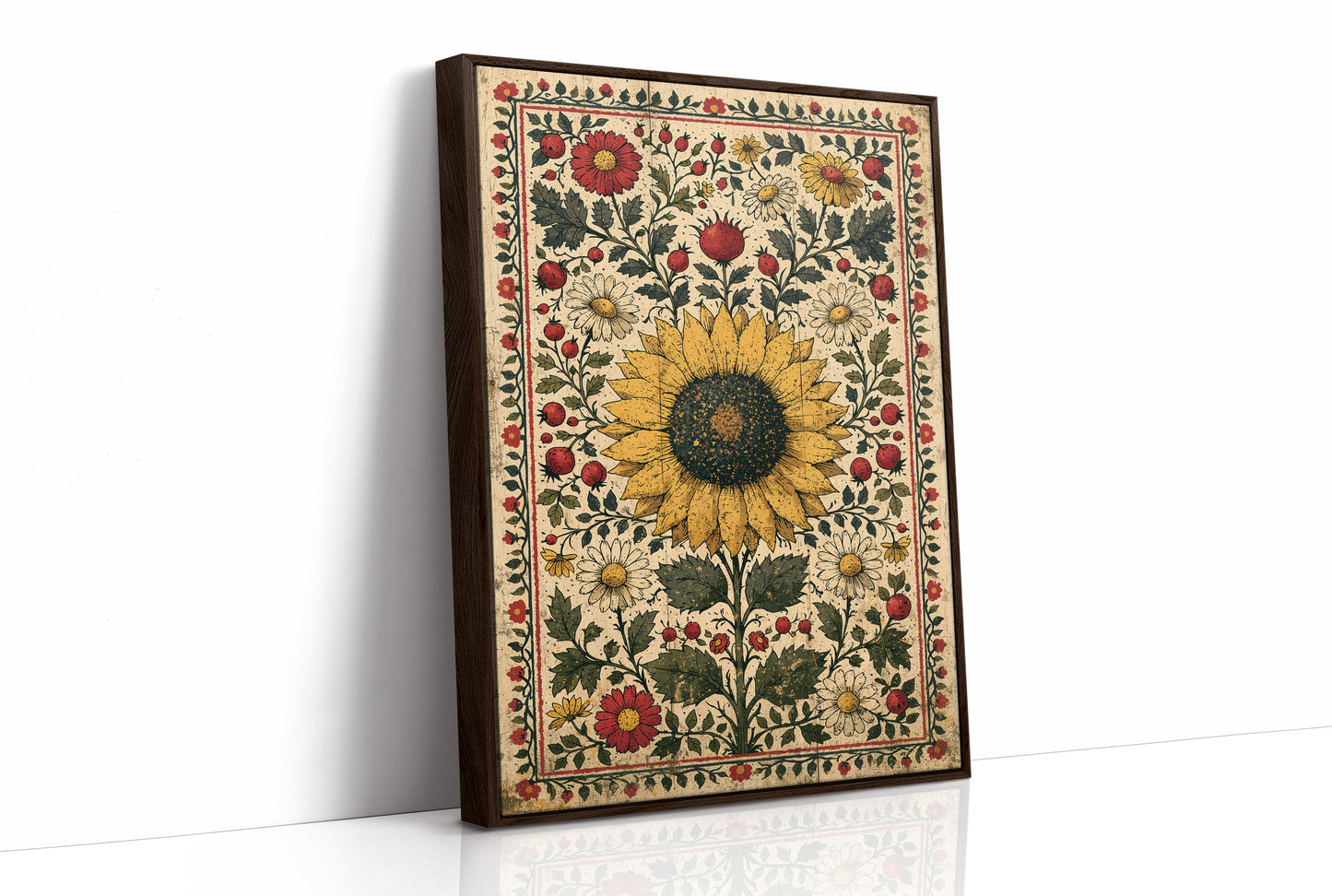 Sunflower Folk Tapestry
