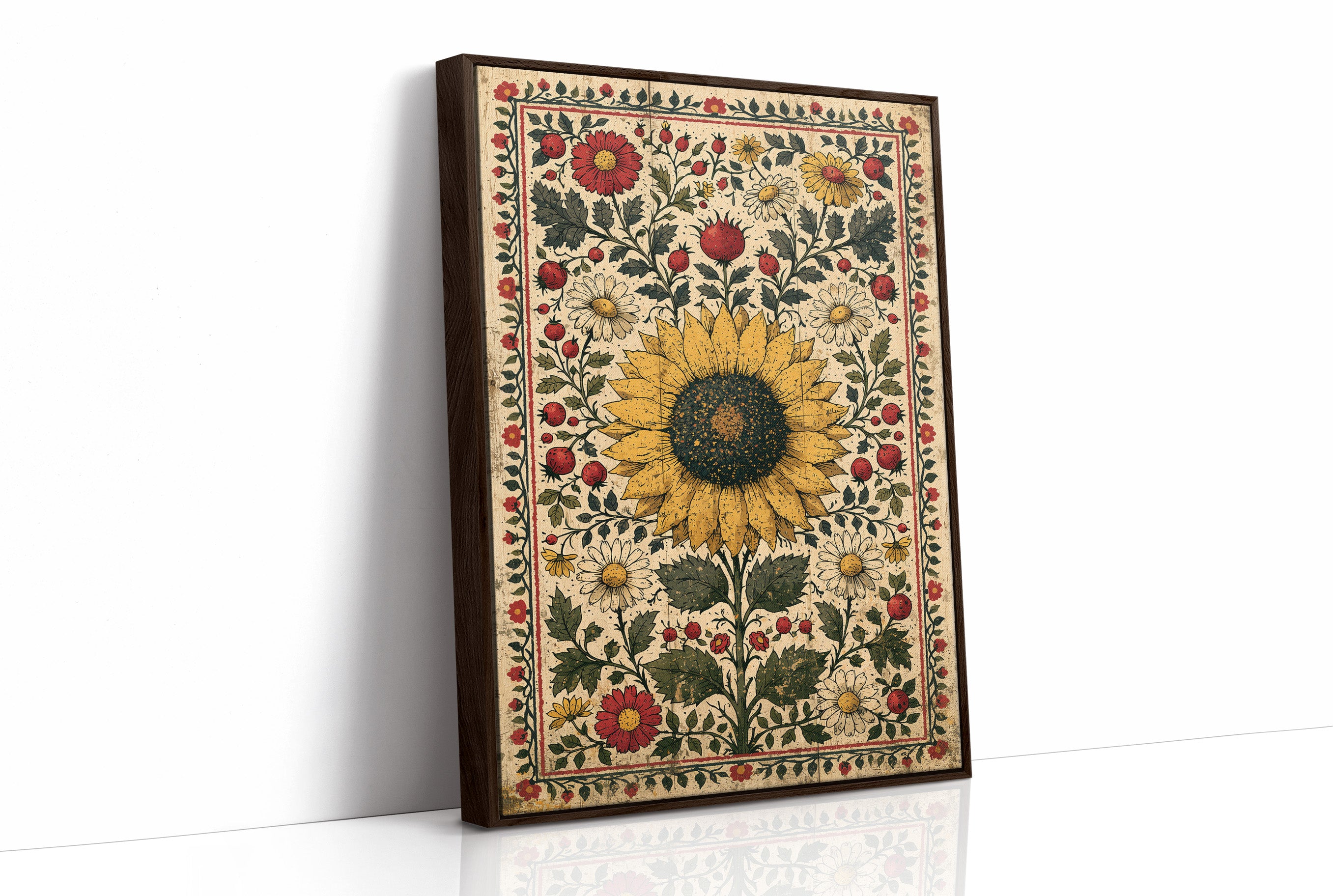 Sunflower Folk Tapestry