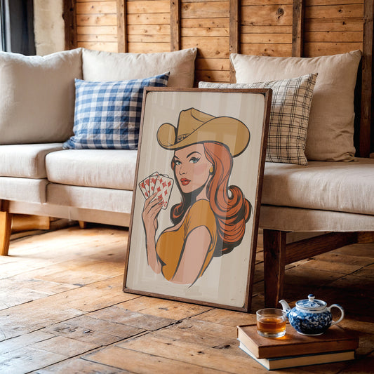 High Stakes Honey - Vintage Pin-Up Cowgirl