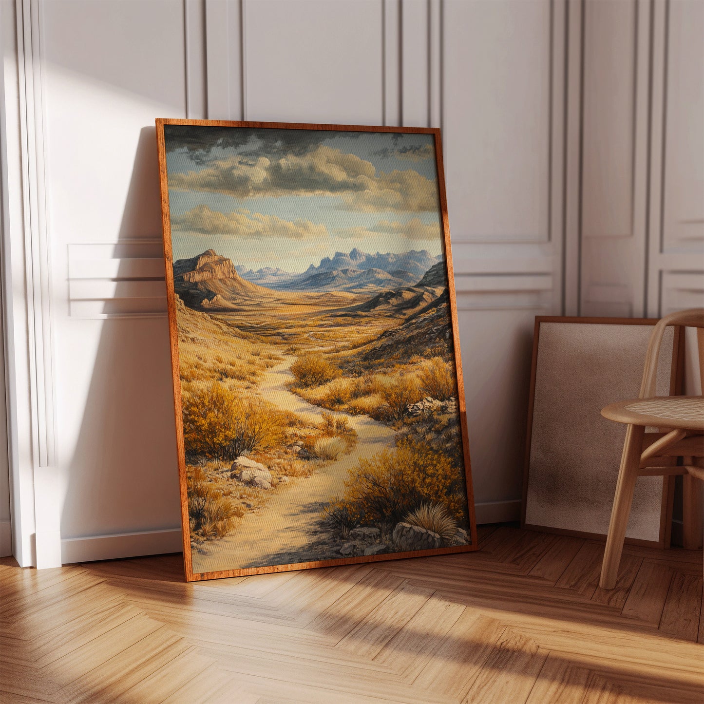 Winding Trail Through Golden Desert