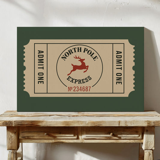 North Pole Express Ticket Print