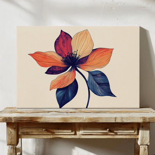 Coral Petals Meet Midnight Blue