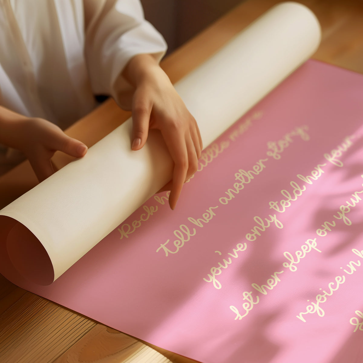 Bubblegum Lullaby in Cream Cursive