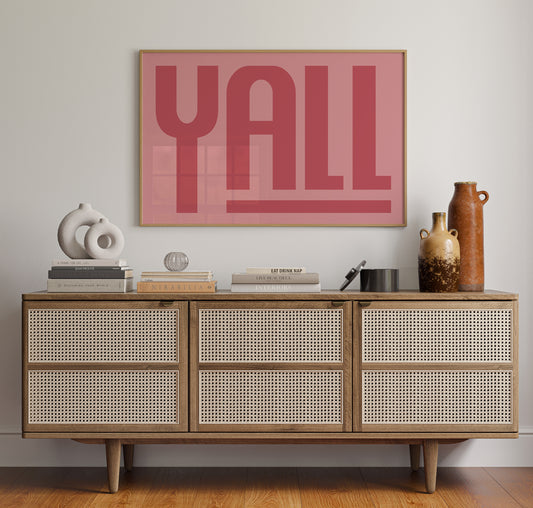 Yall Southern Charm Print in Pink