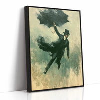 The Falling Gentleman — Victorian Surrealist Oil Print