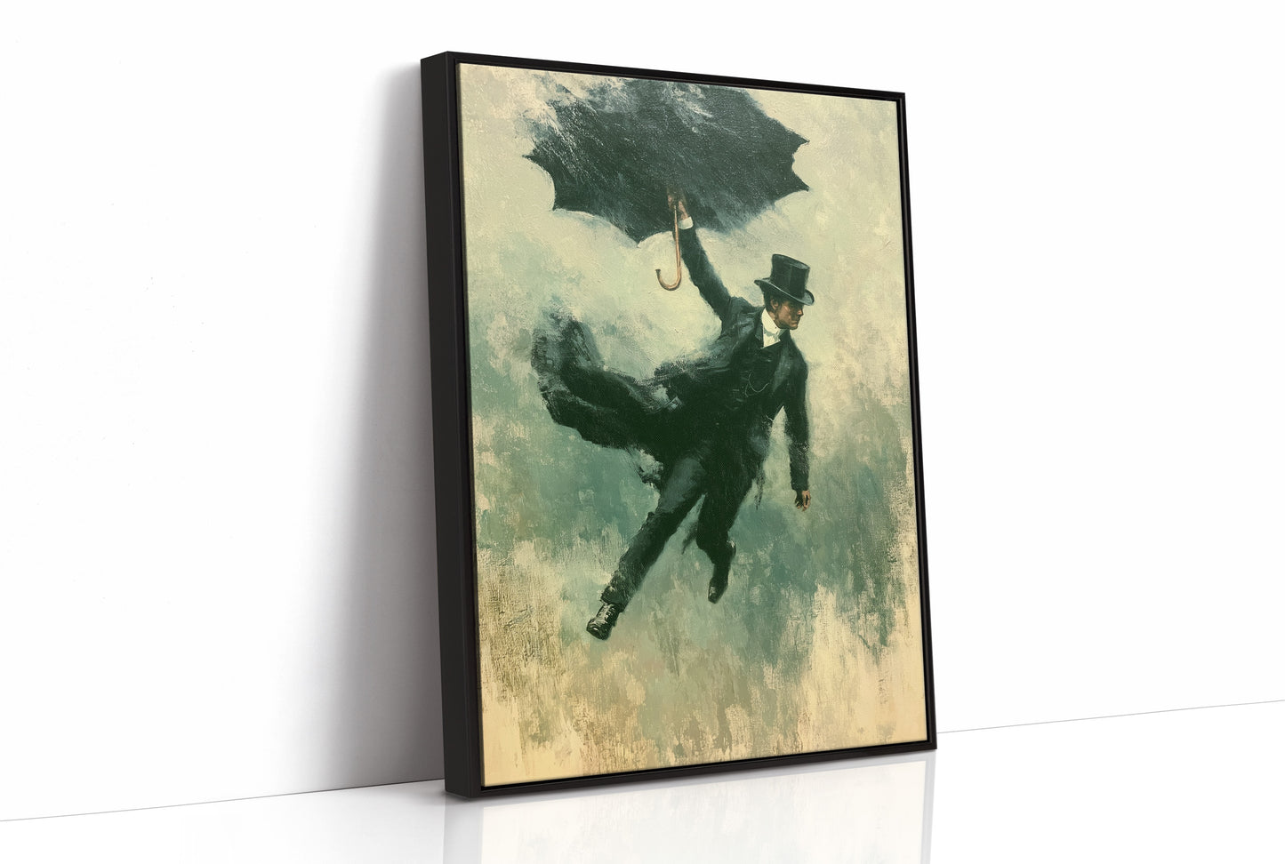 The Falling Gentleman — Victorian Surrealist Oil Print