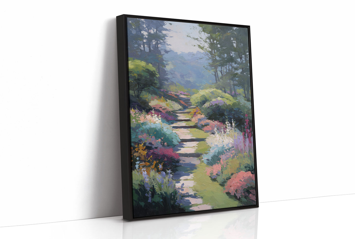 Steps Rise Through Blooming Hillside