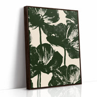 Forest Green Silhouette Blooms