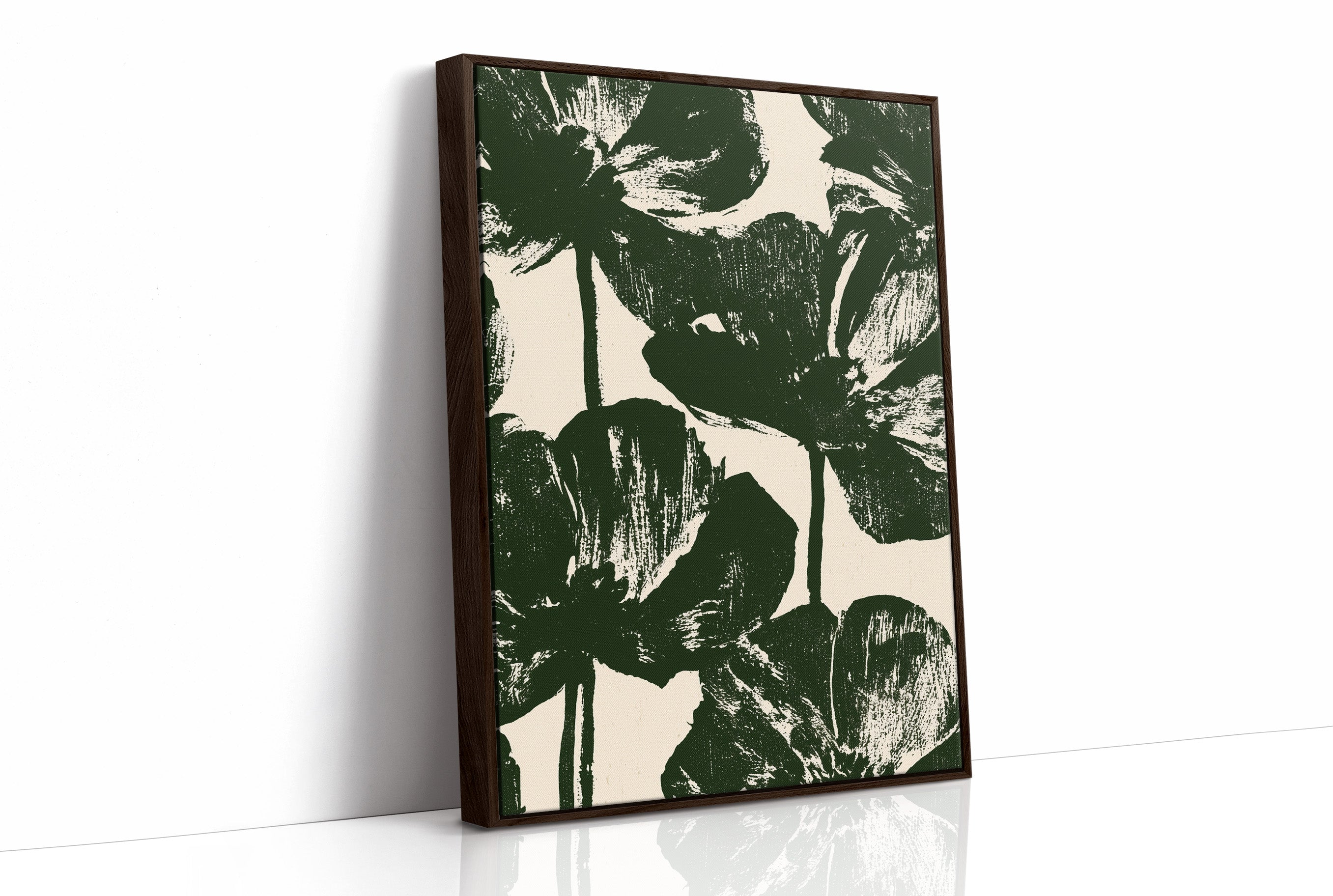 Forest Green Silhouette Blooms