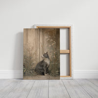 Feline Gazes Through Garden Windows