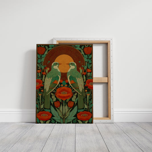 Emerald Sentinels of the Poppy Garden
